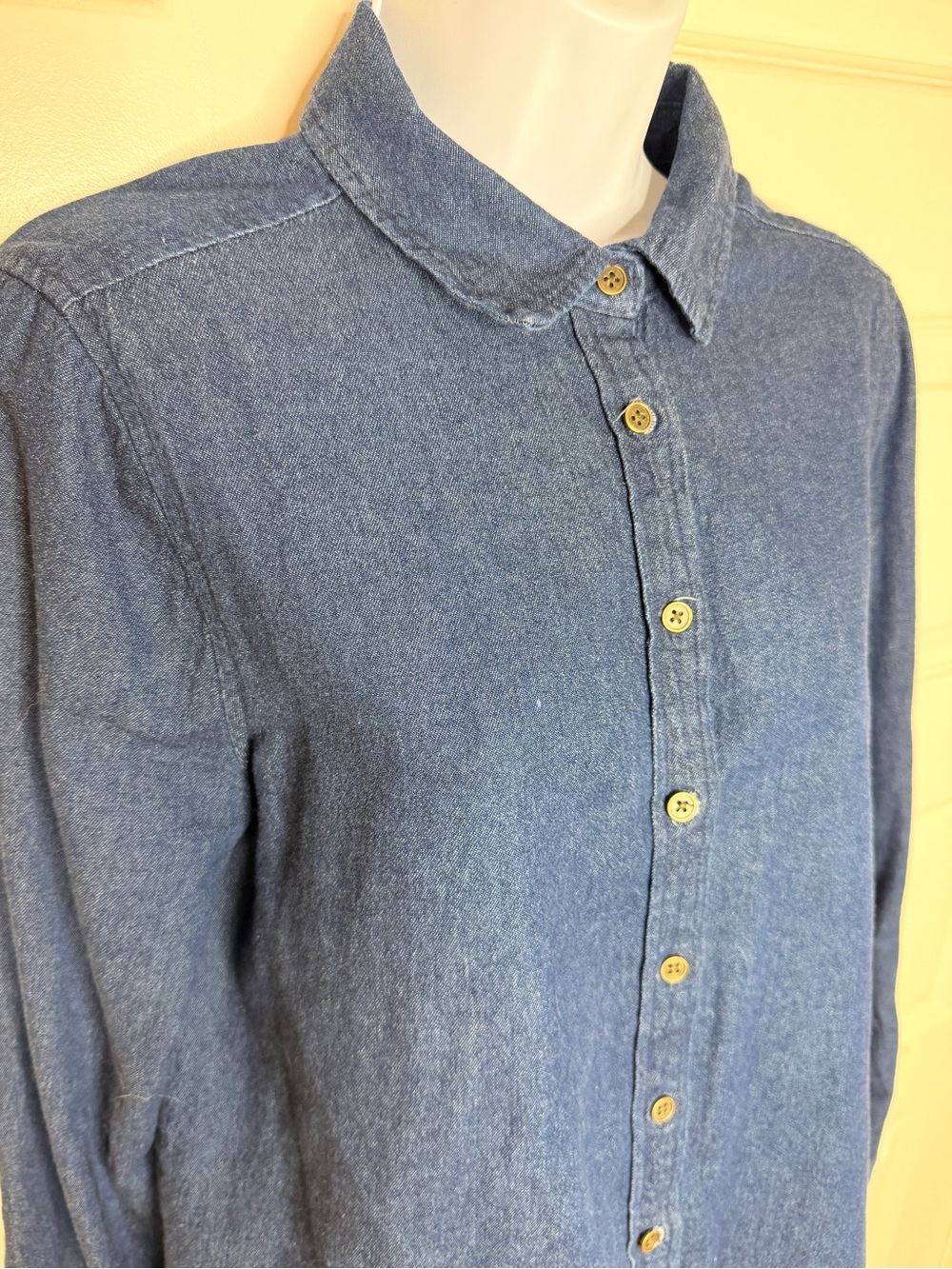 Forever 21 Dark Blue Denim Button-Down Shirt